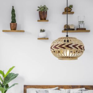 Svítidlo EGLO přírodní/vínová/černá dřevo/ocel