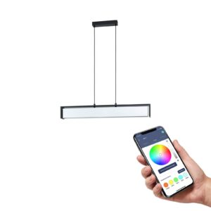 Svítidlo EGLO connect černá/bílá ocel/dřevo/textil