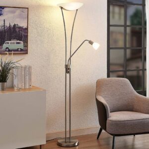 Svítidlo ELC matný nikl/alabastrová bílá železo/sklo