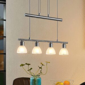 Svítidlo ELC bílá alabastrová/nikl satinovaný sklo/železo