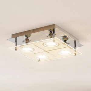 Svítidlo ELC satinovaná/chrom sklo/kov