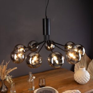 Svítidlo Eco-Light černá matná/kouřová černá kov/sklo