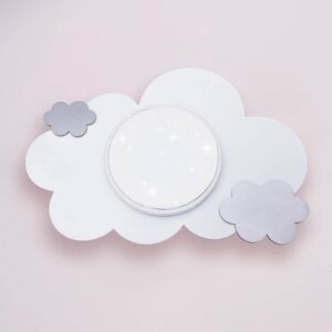 Svítidlo Elobra bílá/stříbrná dřevo/plast