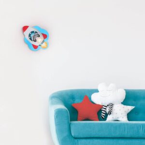 Svítidlo Elobra šedá/červená dřevo/plast