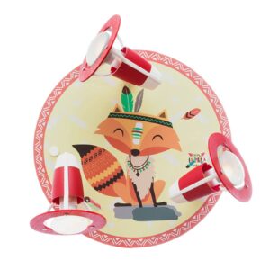 Svítidlo Elobra žlutá/červená dřevo