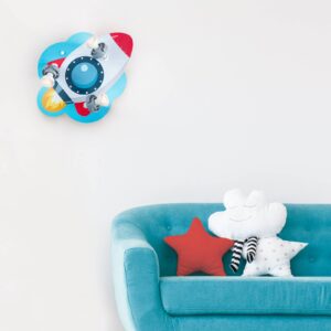 Svítidlo Elobra šedá/červená dřevo/plast