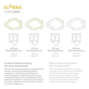 Svítidlo Elobra žlutá/modrá dřevo/plast