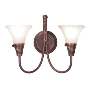 Svítidlo Elstead měď/bílá kov/sklo