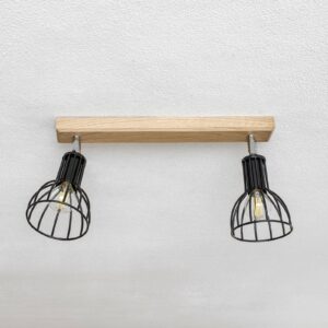 Svítidlo Envostar černá/světlé dřevo kov/dubové dřevo naolejované