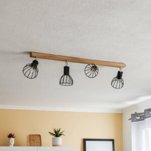 Svítidlo Envostar černá/světlé dřevo kov/dubové dřevo naolejované