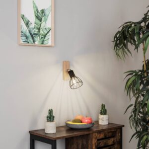 Svítidlo Envostar černá/světlé dřevo kov/dubové dřevo naolejované