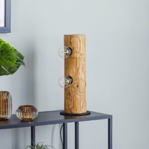 Svítidlo Envostar světlé dřevo/černá borovicové dřevo mořené/kov