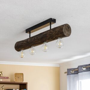 Svítidlo Envostar dřevo tmavé/černá borovicové dřevo mořené/kov