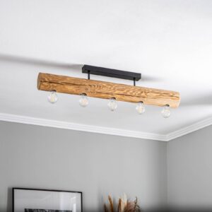 Svítidlo Envostar světlé dřevo/černá borovicové dřevo mořené/kov