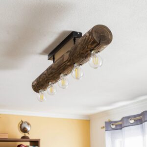 Svítidlo Envostar dřevo tmavé/černá borovicové dřevo mořené/kov