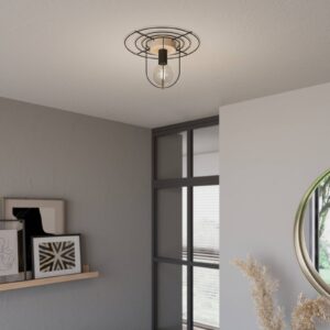 Svítidlo Envostar černá/světlé dřevo kov/dubové dřevo naolejované