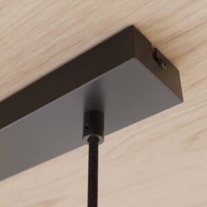 Svítidlo Envostar černá/světlé dřevo kov/textil/březová překližka