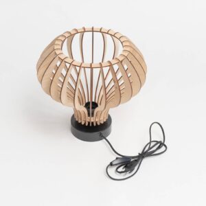 Svítidlo Envostar černá/světlé dřevo kov/březová překližka/PVC