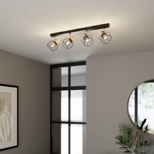 Svítidlo Envostar černá/chrom/světlé dřevo kov/dubové dřevo naolejované