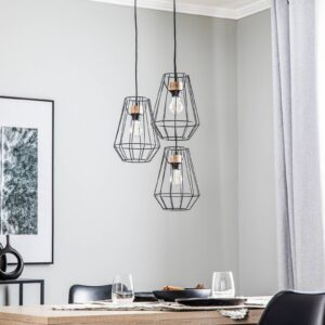 Svítidlo Envostar černá/světlé dřevo kov/dubové dřevo naolejované