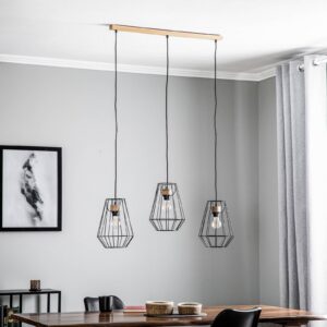 Svítidlo Envostar černá/světlé dřevo kov/dubové dřevo naolejované