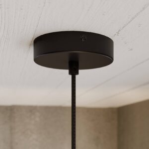 Svítidlo Envostar černá/světlé dřevo kov/textil/březová překližka