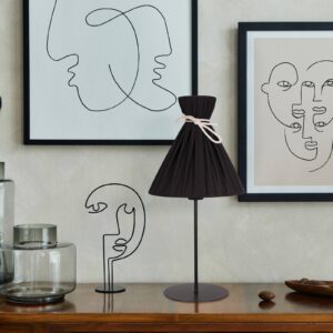 Svítidlo Envostar černý/béžový bavlna/kov