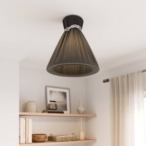 Svítidlo Envostar černý/béžový bavlna/kov