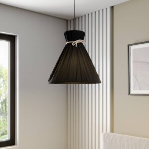 Svítidlo Envostar černý/béžový bavlna/kov