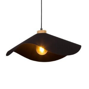 Svítidlo Envostar černá/světlé dřevo textil/dubové dřevo olejované