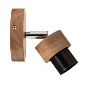 Svítidlo Envostar světlé dřevo/černá dubové dřevo naolejované/kov