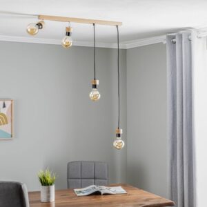 Svítidlo Envostar světlé dřevo/černá dubové dřevo naolejované/kov