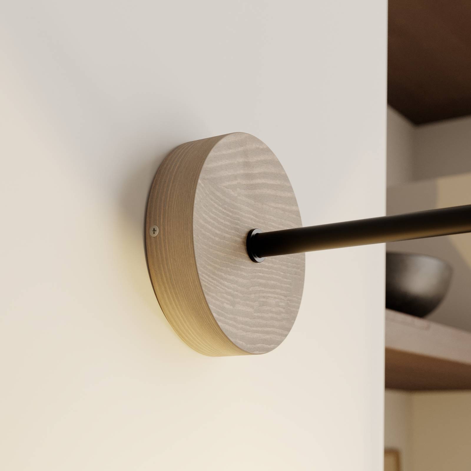 Envostar Nástěnné svítidlo Neptuna ve tvaru lucerny, Obývací pokoj / jídelna, Borovicové dřevo, kov, textil, E27, 15W, L: 15 cm, K: 40cm - Image 4