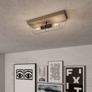 Svítidlo Envostar dřevo šedé/černá/šedá borové dřevo/kov