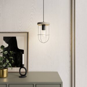 Svítidlo Envostar dřevo šedé/černá/šedá borovicové dřevo/kov/textil