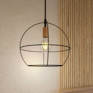 Svítidlo Envostar černá/světlé dřevo kov/dubové dřevo naolejované