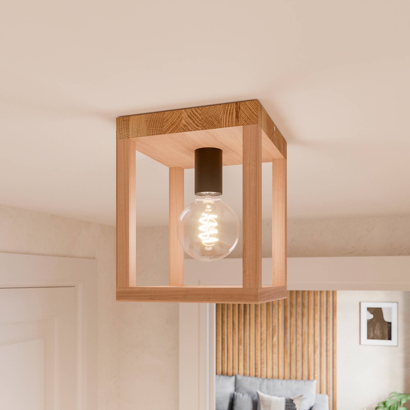 Svítidlo Envostar světlé dřevo dubové dřevo naolejované/kov