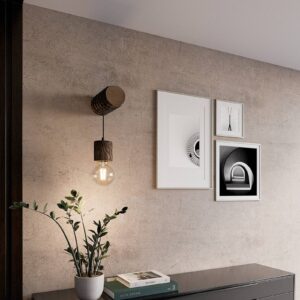 Svítidlo Envostar dřevo tmavé/černá borovicové dřevo mořené/textil/kov