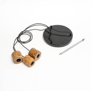 Svítidlo Envostar černá/světlé dřevo kov/textil/borovicové dřevo mořené