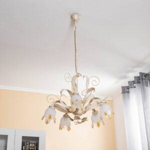 Svítidlo Euluna antická zlatá/bílá železo/sklo