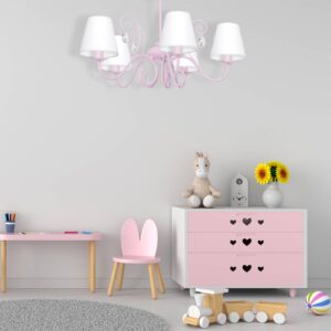 Svítidlo Euluna bílý/růžová textil/ocel