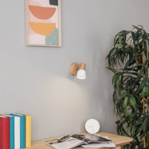 Svítidlo Euluna dub/bílá/chrom kov/olejovaný dub