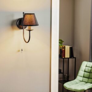 Svítidlo Euluna černý kov/textil