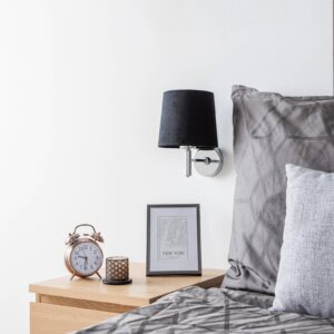 Svítidlo Euluna chrom/černý velur/ocel