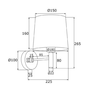 Svítidlo Euluna chrom/modrá velur/ocel