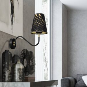 Svítidlo Euluna černá/zlatá kov/textil