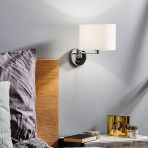 Svítidlo Euluna béžová/chrom textil/ocel