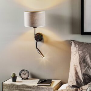 Svítidlo Euluna šedý/černý textil/ocel