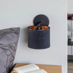 Svítidlo Euluna černá/zlatá látka/ocel