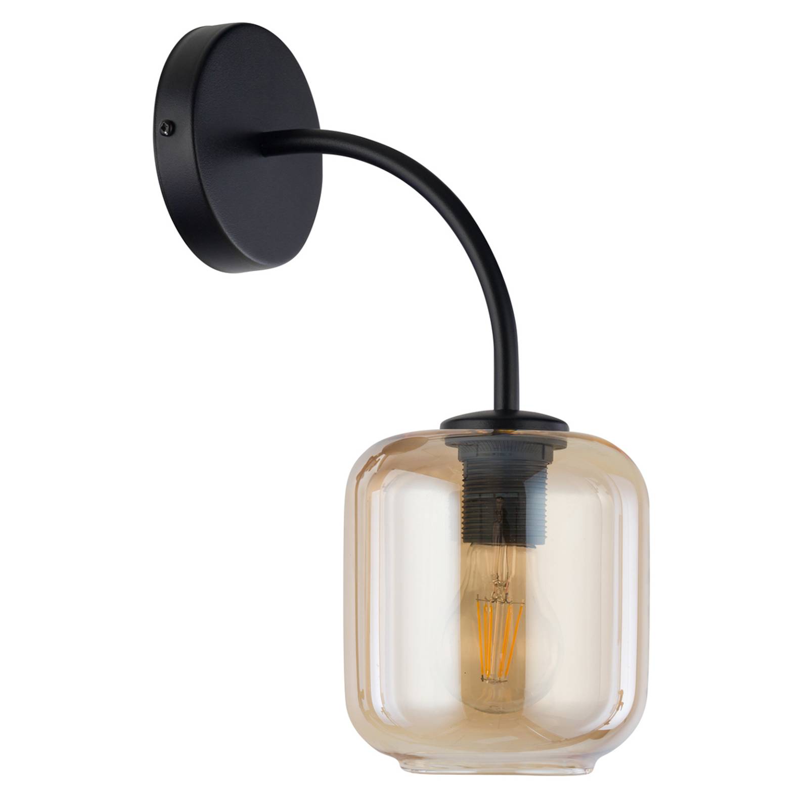 Svítidlo Euluna černá/jantar-transparentní ocel/sklo